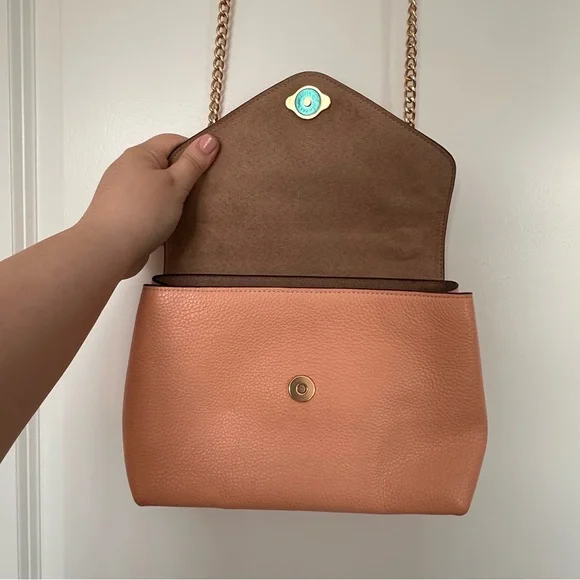 Like NEW! Coach Pink Tammie Shoulder Bag w/ Floral Whipstitch + Matching Wallet - Picture 10 of 16